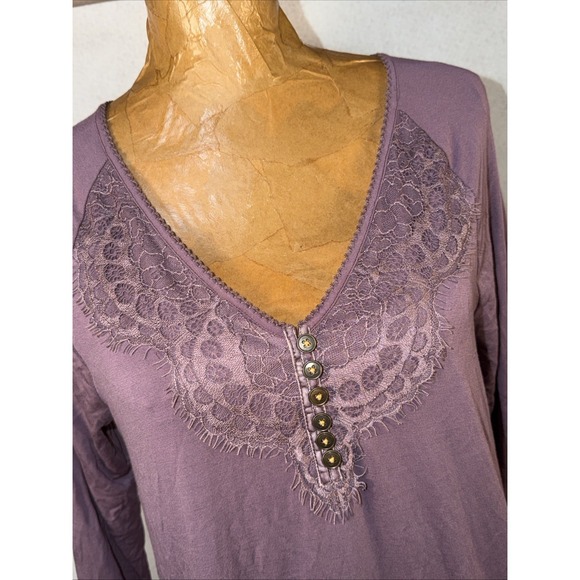 Matilda Jane small purple top Lace Trim & Accents Ruffle Bottom Size S - Picture 2 of 9
